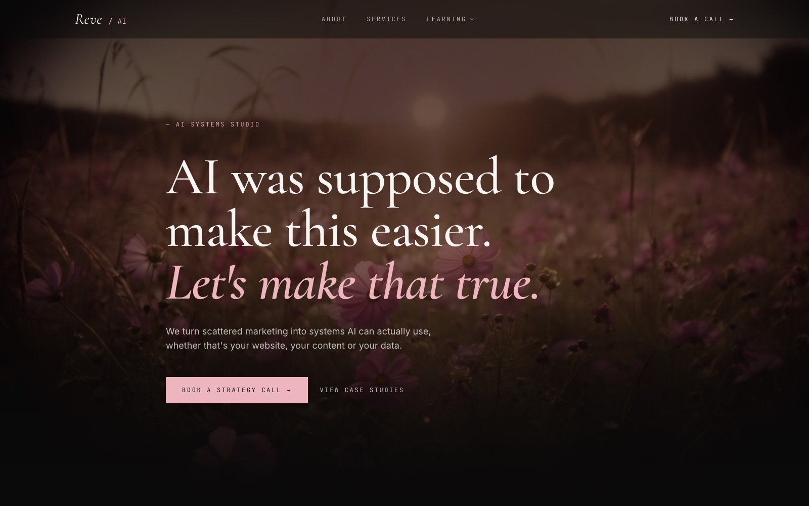 AI-built website homepage preview